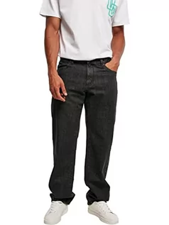 Spodenki męskie - Urban Classics Męskie spodnie, Organic Triangle Denim Jeans z bawełny organicznej, szerokie nogawki z wstawkami na zakończeniach, dostępne w 2 kolorach, rozmiary 28-40, Black washed, 34 - grafika 1