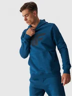 Bluzy sportowe męskie - Męska bluza dresowa nierozpinana z kapturem 4F 4FWMM00TSWSM1464 -zielona - miniaturka - grafika 1