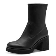 Botki damskie - Tamaris Damskie botki na obcasie 1-25313-45, czarne, rozmiar 38 EU, czarny, 38 EU - miniaturka - grafika 1