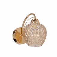 Lampy ścienne - TOBIAS Lampa Kinkiet Patynowy 1x40W E27 Klosz Bursztynowy - miniaturka - grafika 1