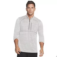 Bluzy męskie - Skechers Męska bluza On The Road z zamkiem 1/4, szary, 3XL - miniaturka - grafika 1