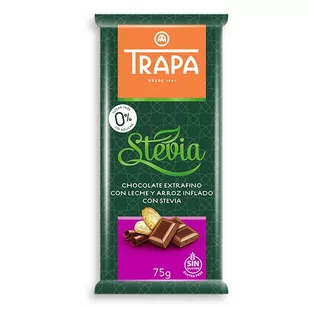 Czekolada mleczna crunch ze stewią 75 g Trapa - Zdrowa żywność - miniaturka - grafika 1