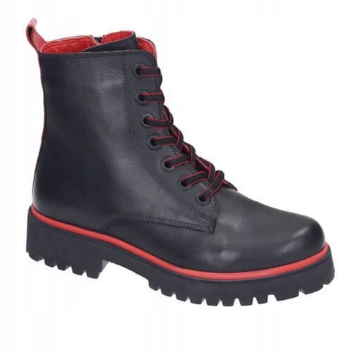 Trapery workery botki PIAZZA 960032 czarny skóra licowa modne r.41