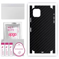 Szkła hartowane na telefon - Folia naklejka skórka strukturalna na TYŁ+BOKI do Apple iPhone 11 Pro Max -  Carbon Czarny - apgo SKINS - miniaturka - grafika 1