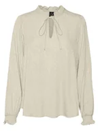 Bluzki damskie - Vero Moda Bluzka w kolorze beżowym - miniaturka - grafika 1