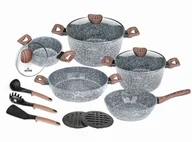 Garnki - ZILNER ZILNER GARNKI z POWŁOKĄ MARMUROWĄ 15 ELE ZILNER FOREST ZL-8519  ZL-8519 - miniaturka - grafika 1