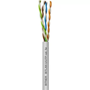 Kabel do sieci teleinformatycznych U/UTP 4x2x24AWG (0,5) cat. 5e 200MHz, skrętka nieekranowana UTP, karton=305m, BiTLAN; BITNER - Kable miedziane - miniaturka - grafika 1
