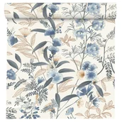 Tapety - Tapeta Kwiaty niebieska winylowa na flizelinie - miniaturka - grafika 1