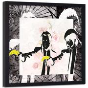 Plakaty - Obraz w ramie czarnej FEEBY, Banksy Pulp Fiction Street 40x40 - miniaturka - grafika 1