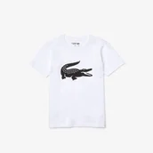 Koszulki dla dziewczynek - Lacoste Sport Çocuk Bisiklet Yaka Baskılı Beyaz T-Shirt - miniaturka - grafika 1
