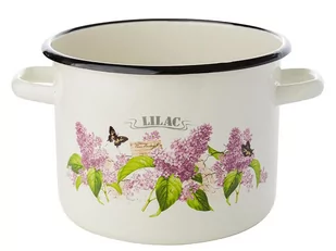 Garnek emaliowany, prosty B/P Lilak, 22 cm, 6 l, Ua - Garnki - miniaturka - grafika 1