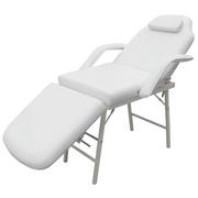 Stoły i łóżka do masażu - vidaXL vidaXL Fotel kosmetyczny ruchomy, biały - miniaturka - grafika 1