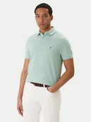 Koszulki męskie - Tommy Hilfiger Polo 1985 MW0MW17770 Zielony Regular Fit - miniaturka - grafika 1