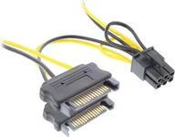 Kable komputerowe i do monitorów - InLine SATA 15-pin - PCIe 6-pin, 0.15m, Żółty 26628B - miniaturka - grafika 1