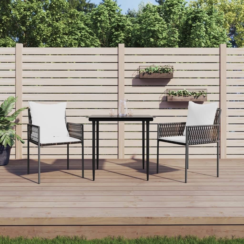 Prolenta Premium - Krzesła ogrodowe z poduszką 2 szt. Brązowy 54x61x83 cm Poly Rattan