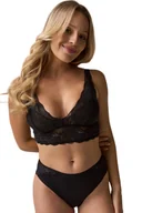 Majtki damskie - Figi damskie z tiulowym akcentem i koronkowym tyłem 213 czarne L - miniaturka - grafika 1
