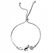 Bransoletki - BRANSOLETKA DAMSKA SREBRNA 925 KOT CELEBRYTKA HIT - miniaturka - grafika 1