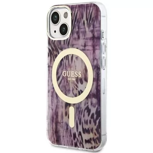 Guess GUHMP14SHLEOPWP iPhone 14 6.1" różowy/pink hardcase Leopard MagSafe - Etui i futerały do telefonów - miniaturka - grafika 2