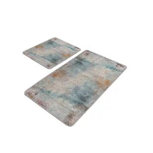 Niebiesko-szare dywaniki łazienkowe zestaw 2 szt. 60x100 cm – Mila Home - Dywaniki łazienkowe - miniaturka - grafika 1