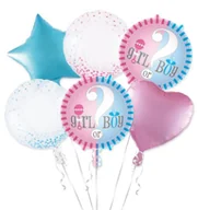 Baby shower i roczek - Balony foliowe zestaw na Baby Shower Boy or Girl, 7 el. - miniaturka - grafika 1
