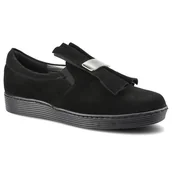 Półbuty damskie - Czarne Półbuty Karino Damskie Wygodne Obuwie - miniaturka - grafika 1