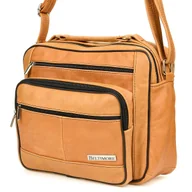 Torby męskie - Camel pojemna SKÓRZANA TORBA męska do pracy Beltimore F72 brązowy, beżowy - miniaturka - grafika 1
