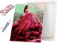 Malowanie po numerach - Malowanie po numerach Kobieta w sukni 40x50cm RAMA / beliart - miniaturka - grafika 1