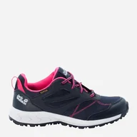 Buty dla dziewczynek - Buty sportowe dziecięce dla dziewczynki lekkie Jack Wolfskin Woodland Texapore Low K 4042162-8333 28 Granatowe (4064993186918) - miniaturka - grafika 1