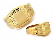 Sygnety - Złoty 14k sygnet męski 585 elegancki popularny na prezent dla mężczyzny r30 - Lovrin - miniaturka - grafika 1