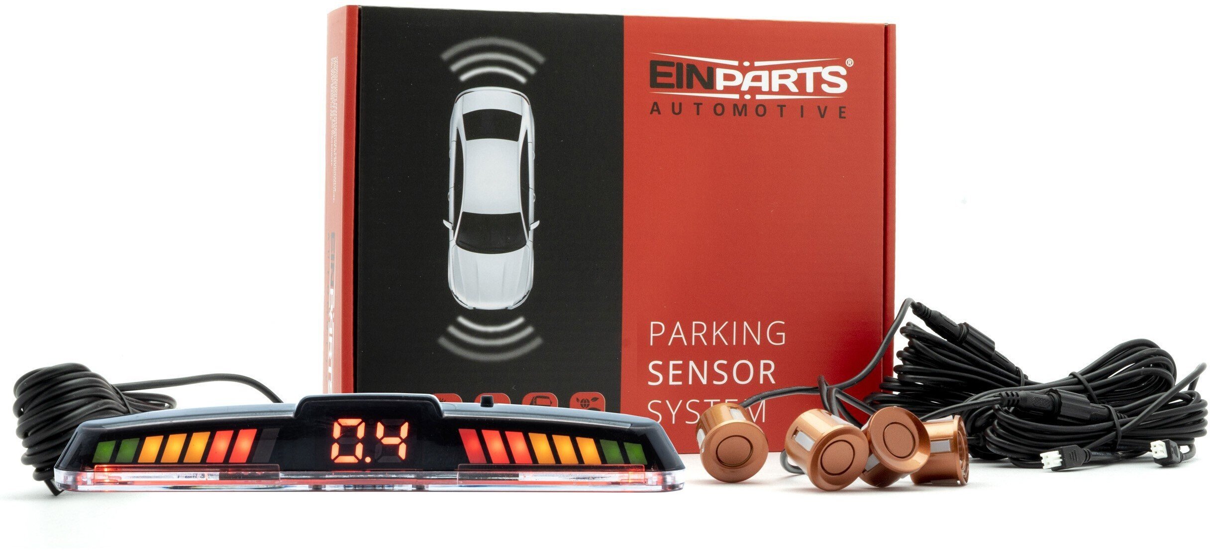 Einparts Automotive EINPARTS CZUJNIKI PARKOWANIA 4 SENSORÓW DO SAMOCHODU TYŁ Z MONTAŻEM