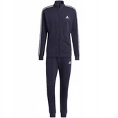 Dresy męskie - Dres męski adidas Basic 3-Stripes French Terry granatowy IC6765 S - miniaturka - grafika 1