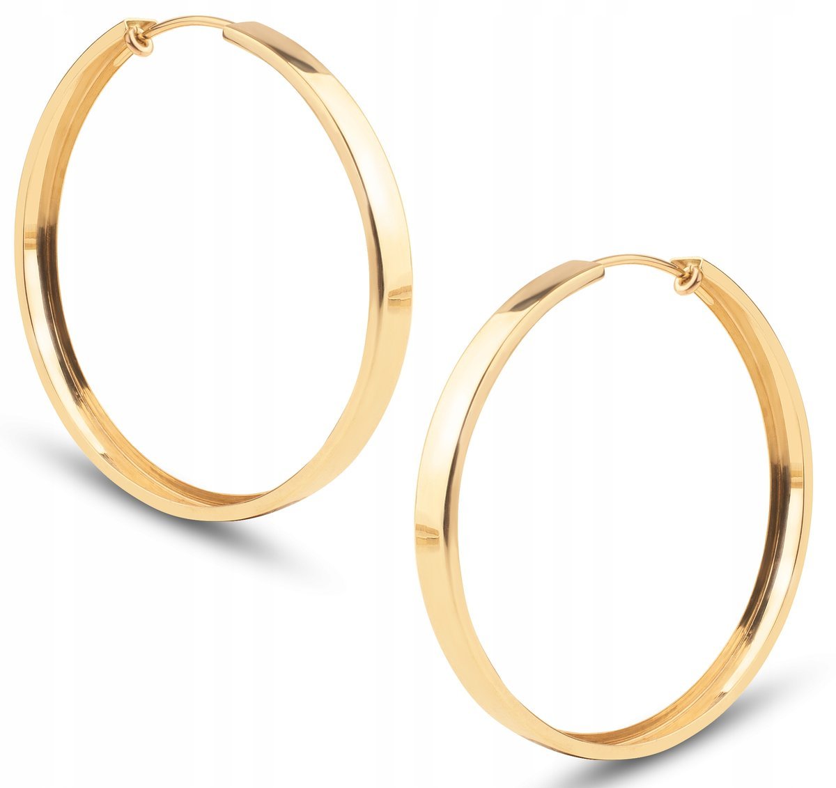 ZŁOTE KLASYCZNE KOLCZYKI KOŁA KÓŁKA SZAFRNIR 32 MM 14KT 585