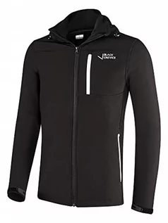 Kurtki męskie - Black Crevice Męska kurtka softshell z kapturem, czarno-biały, XXL - grafika 1