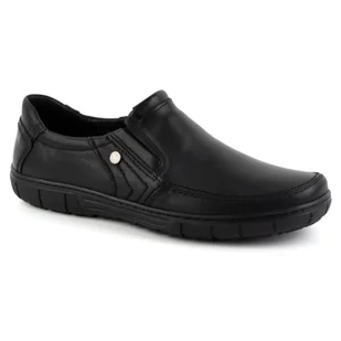 Buty męskie skórzane 790MP czarne - Buty Olivier - Półbuty męskie - miniaturka - grafika 1