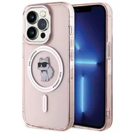 Etui i futerały do telefonów - Karl Lagerfeld IML Choupette Magsafe - etui iPhone 15 Pro (różowy) - miniaturka - grafika 1