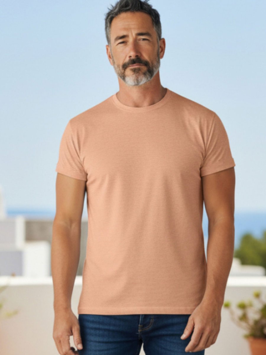 T-shirt z bawełny premium karmelowy 3XL