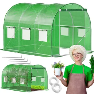 Tunel ogrodowy UV-4 140g/m2 szklarnia foliowa 3x2x2 m zielona - Szklarnie ogrodowe - miniaturka - grafika 1
