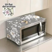 Akcesoria i części do mikrofalówek - TEMU Pokrywa do Mikrofalówki 2D Płaska - Motyle, Kwiaty i Liście – Wielofunkcyjna Torba Antypyłowa do Ochrony Nowoczesnych Urządzeń Kuchennych i - miniaturka - grafika 1