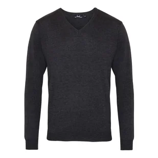 Sweter Męski Z Dzianiny Z Dekoltem V - Bluzy sportowe męskie - miniaturka - grafika 1
