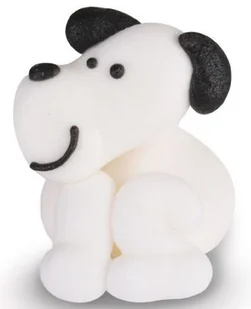 Figurka cukrowa Biały piesek z czarnym uszkiem 2,5cm 6g - Modecor - Dodatki do ciast w proszku - miniaturka - grafika 1