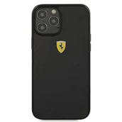 Etui i futerały do telefonów - Ferrari on Track Carbon etui na iPhone 12/12 Pro czarne - miniaturka - grafika 1