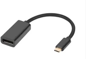 Złącza, przejściówki, adaptery - Microconnect MC-USBC-DPF1.2 adapter kablowy DisplayPort USB Type-C Czarny - miniaturka - grafika 1