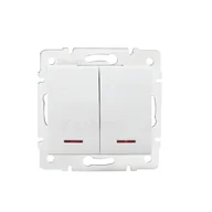 Wyłączniki światła i elektryczne - Kanlux Łącznik zwierny podwójny LED LOGI 02-1023-102 bi 25070 - miniaturka - grafika 1