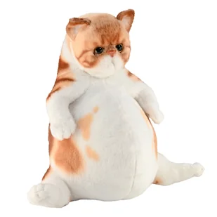 Chinchilla, Naturalistyczny siedzący kot z brzuszkiem 44 cm - Maskotki i pluszaki - miniaturka - grafika 1