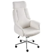 Fotele i krzesła biurowe - Beliani Krzesło biurowe PILOT Boucle Złamana biel - miniaturka - grafika 1