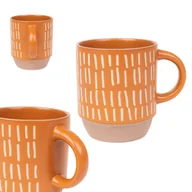 Kubki - Kubek KAMIONKA CERAMICZNY GRANTI w kreseczki ceglany 0,28 l HOMLA - miniaturka - grafika 1