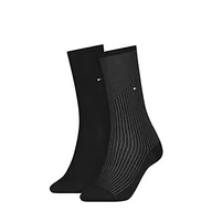 Skarpetki damskie - Tommy Hilfiger Tencel skarpety damskie klasyczne skarpety damskie, czarny, 35 EU - miniaturka - grafika 1
