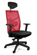 Fotele i krzesła biurowe - Fotel biurowy, ergonomiczny, Tune, czarny, czerwony - miniaturka - grafika 1