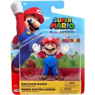 Figurki dla dzieci - SUPER MARIO JAKKS ORYGINALNA RUCHOMA FIGURKA RACCOON MARIO + SUPER LEAF - miniaturka - grafika 1