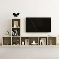Szafki RTV - vidaXL Lumarko 3-cz. zestaw szafek TV, dąb sonoma, płyta wiórowa 3080027 - miniaturka - grafika 1